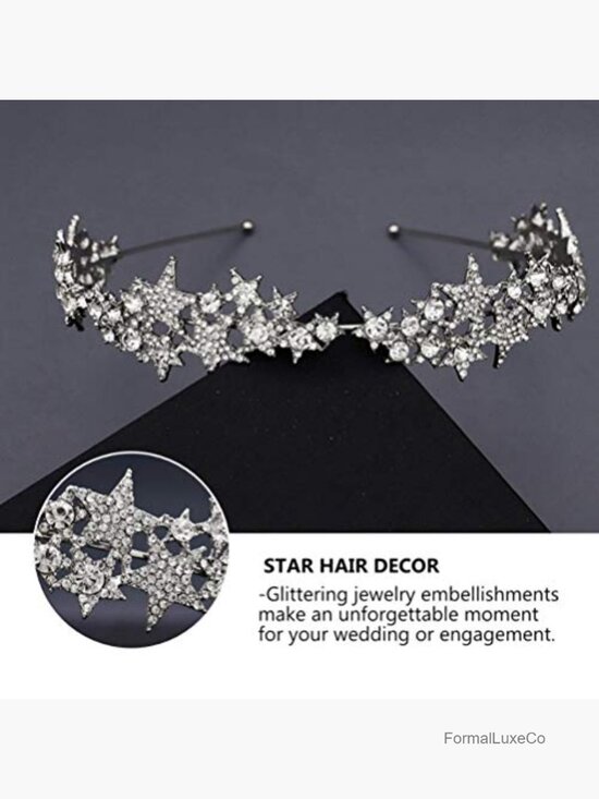 Rhinestone Star Tiara Headband - Crystal Bridal Crown Wedding Hair Accessory main image 4